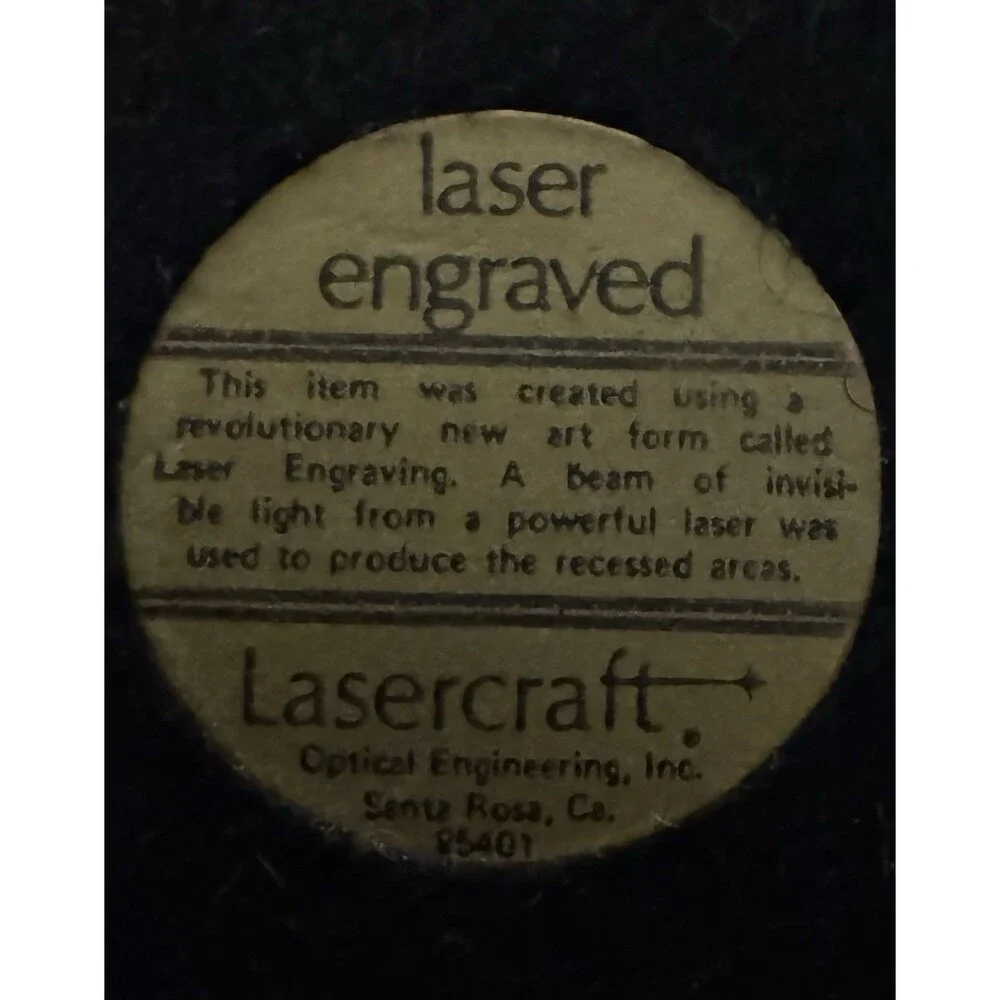 Lasercraft Napkin/Letter Holder Walnut 3 Mast Ship Laser Engraved American‎ VTG - Picture 2 of 6